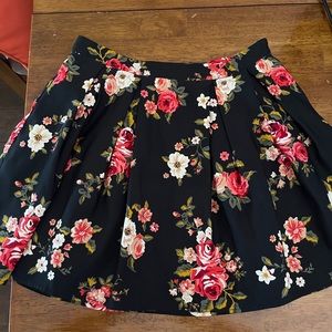 Forever 21 black with flowers skirt